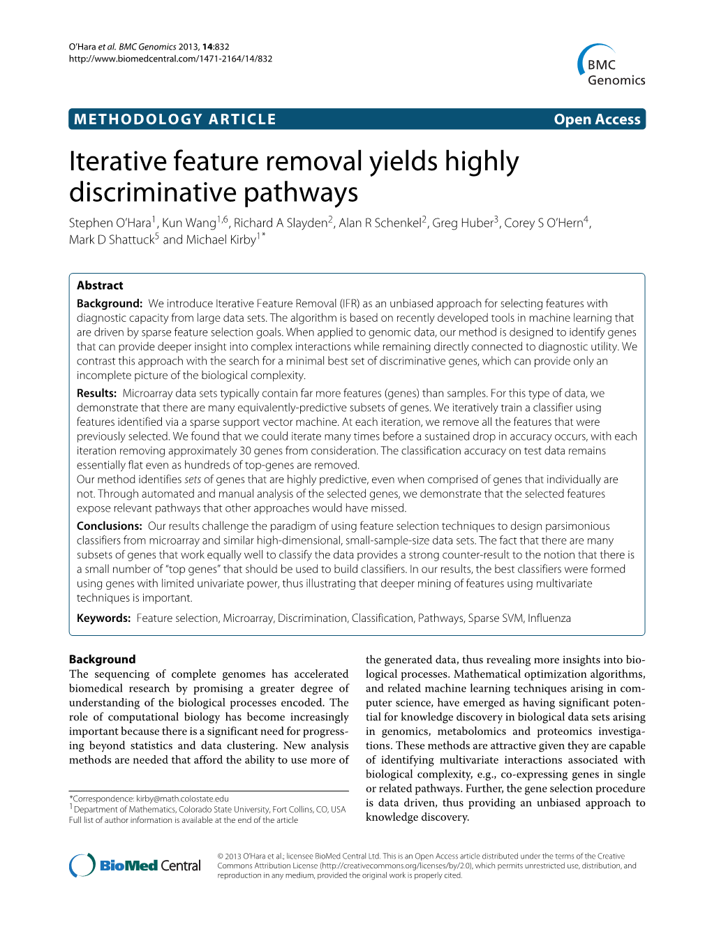 Iterative Feature Removal Yields Highly Discriminative Pathways