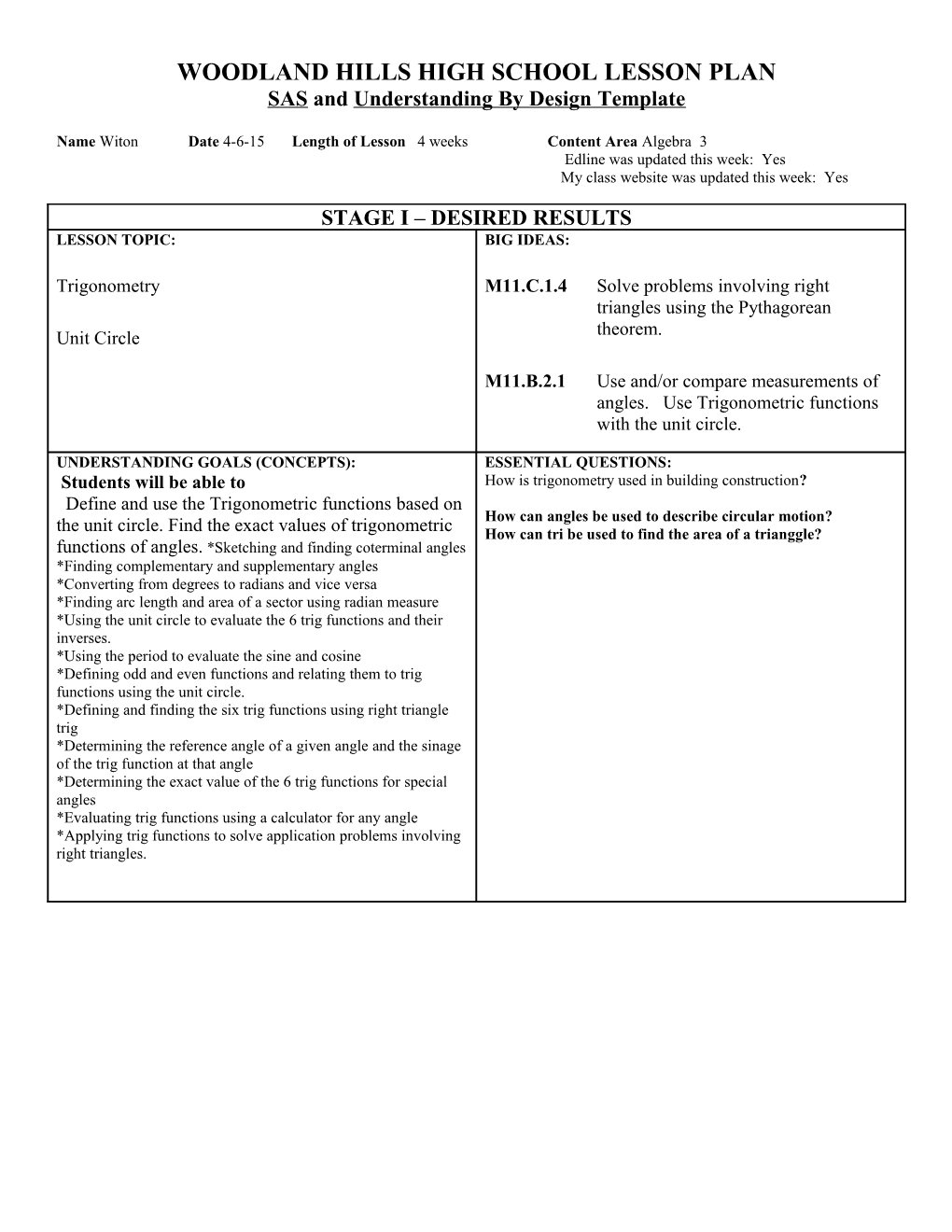 Fairless Elementary School Lesson Plan s9