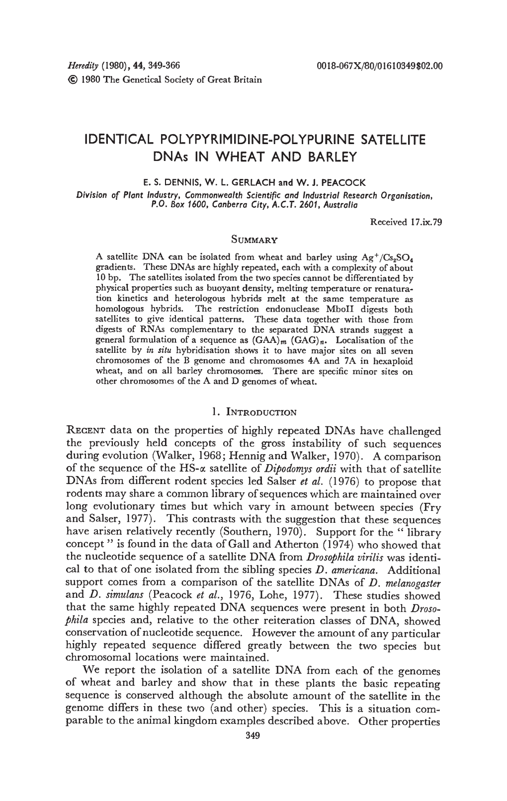 Dnas in WHEAT and BARLEY