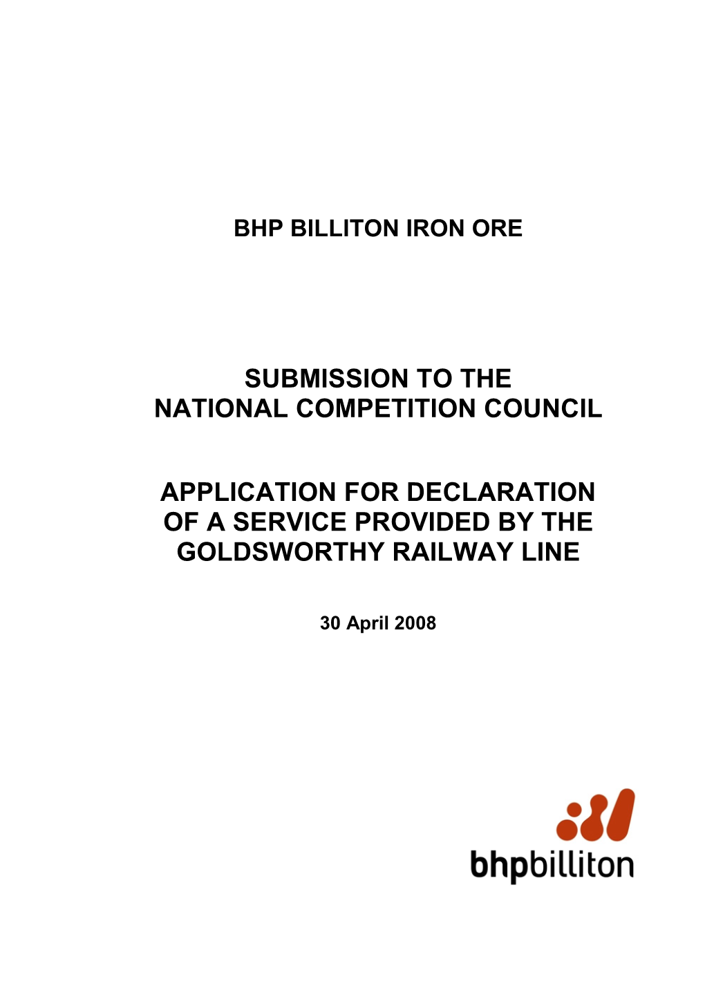 Application for Declaration of the Robe Railway, Submission by BHPBIO