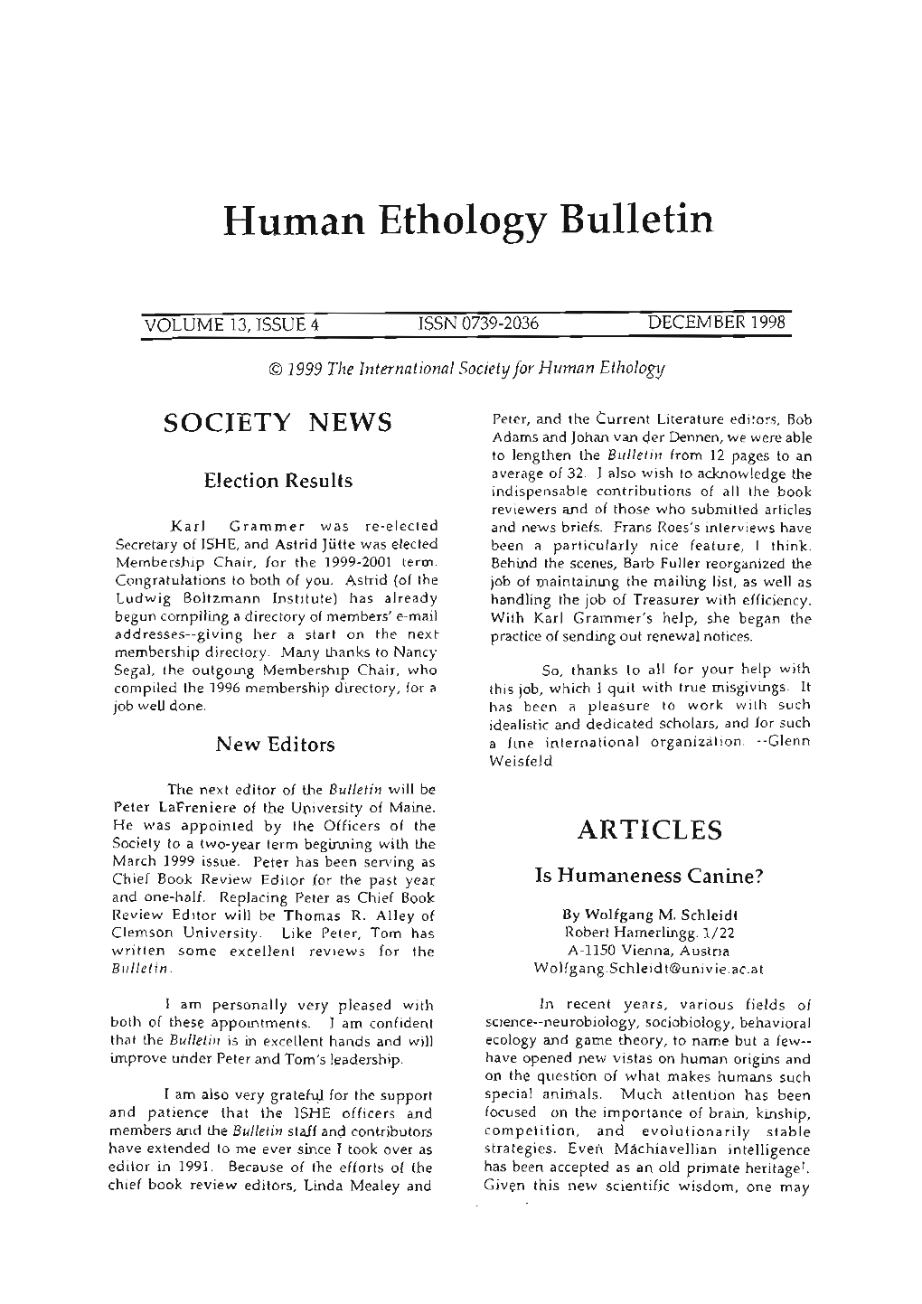 Huinan Ethology Bulletin