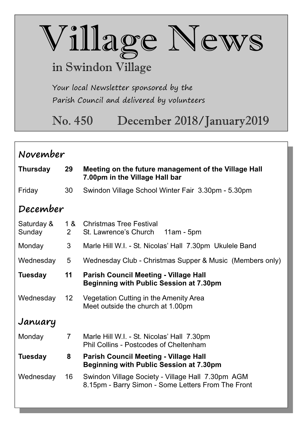 Village News December 2018/January 2019