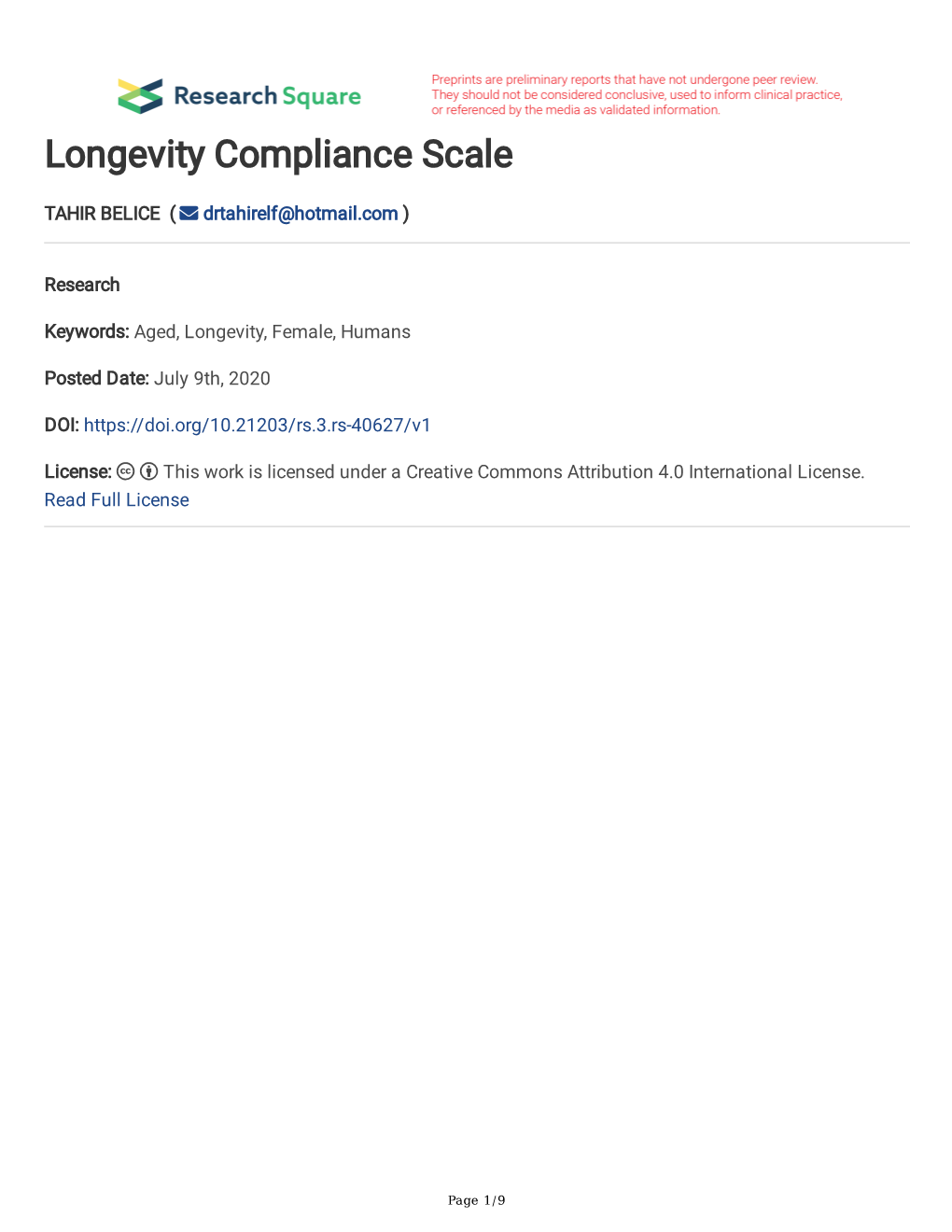 Longevity Compliance Scale