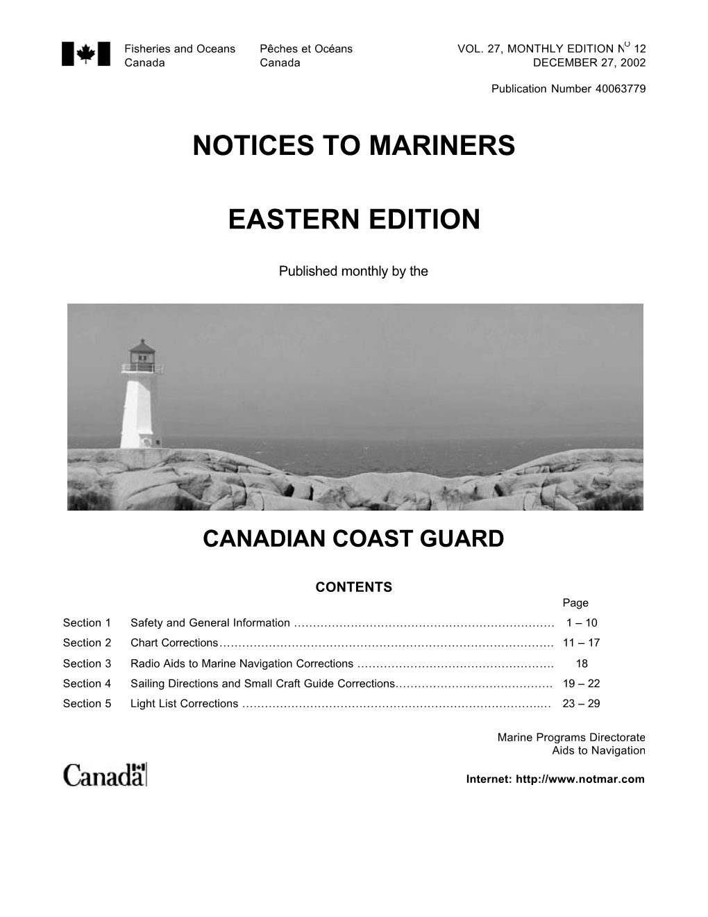 Notices to Mariners Eastern Edition