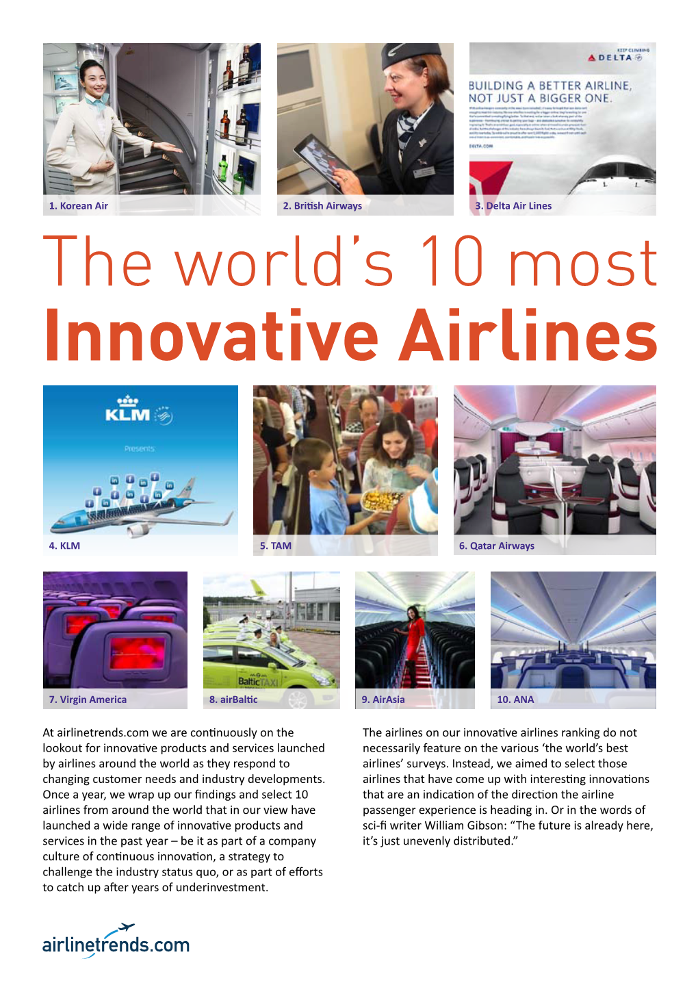 Innovative Airlines 2012 Airlinetrends