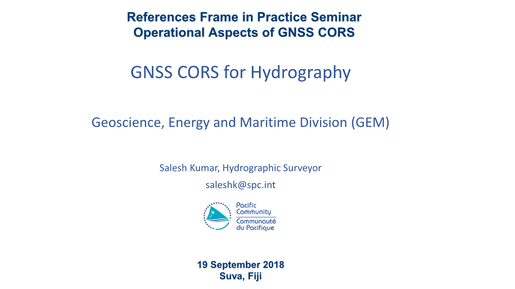 GNSS CORS for Hydrography