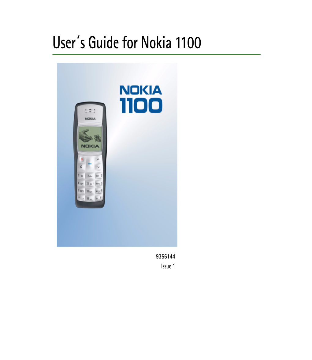 User´S Guide for Nokia 1100