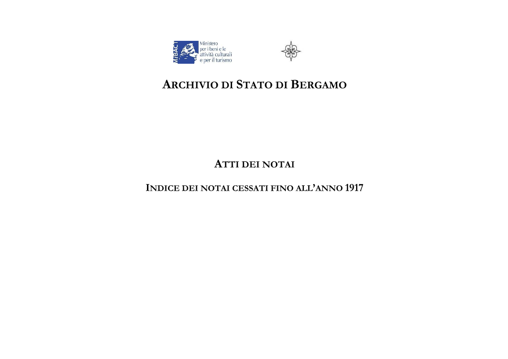 Archivio Di Stato Di Bergamo