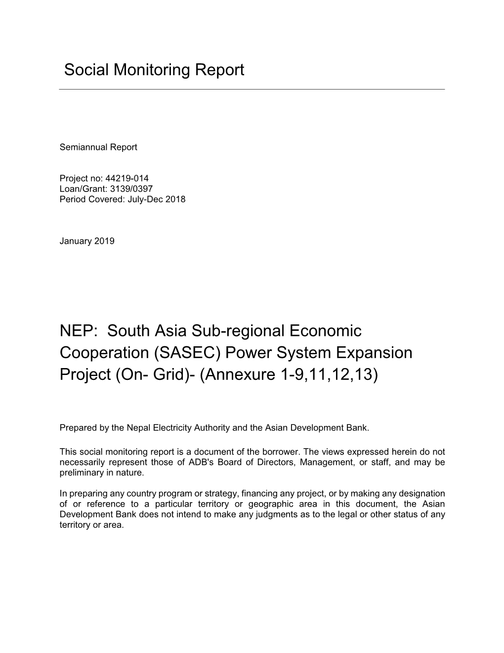 SASEC Power System Expansion Project