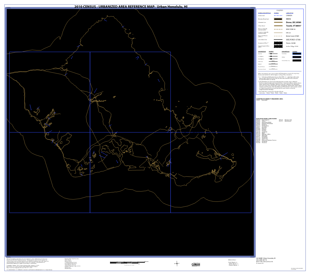 2010 CENSUS - URBANIZED AREA REFERENCE MAP: Urban Honolulu, HI 157.571716W LEGEND SYMBOL DESCRIPTION SYMBOL LABEL STYLE International CANADA