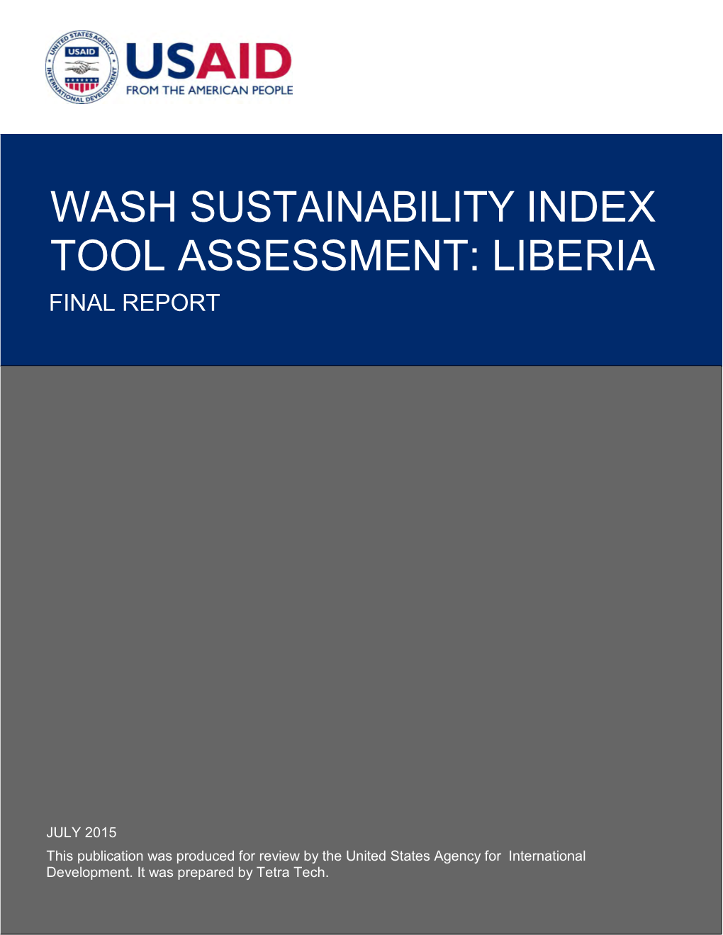 Wash Sustainability Index Tool Assessment: Liberia