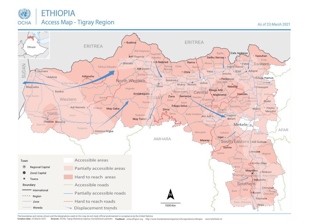 Tigray Region As of 23 March 2021