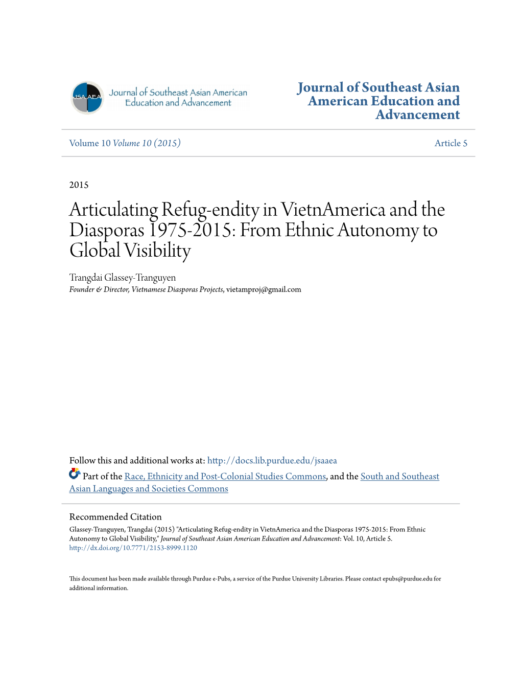 Articulating Refug-Endity in Vietnamerica and The