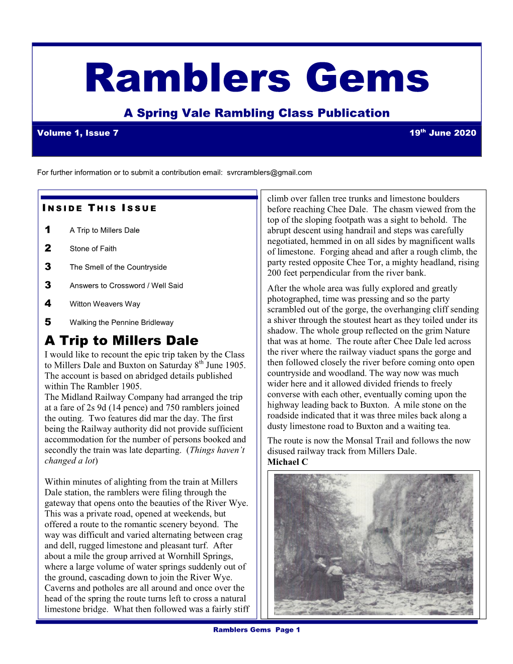 Ramblers Gems a Spring Vale Rambling Class Publication