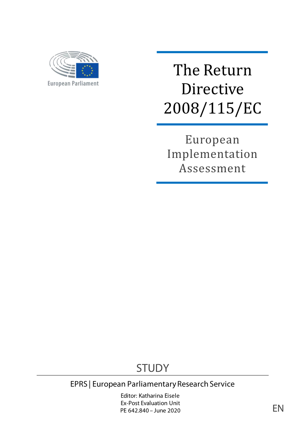 The Return Directive 2008/115/EC