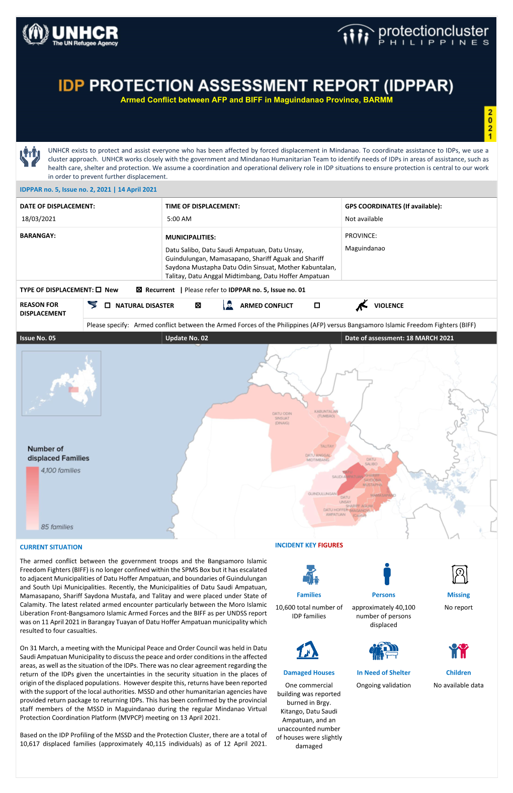 Armed Conflict Between AFP and BIFF in Maguindanao Province, BARMM