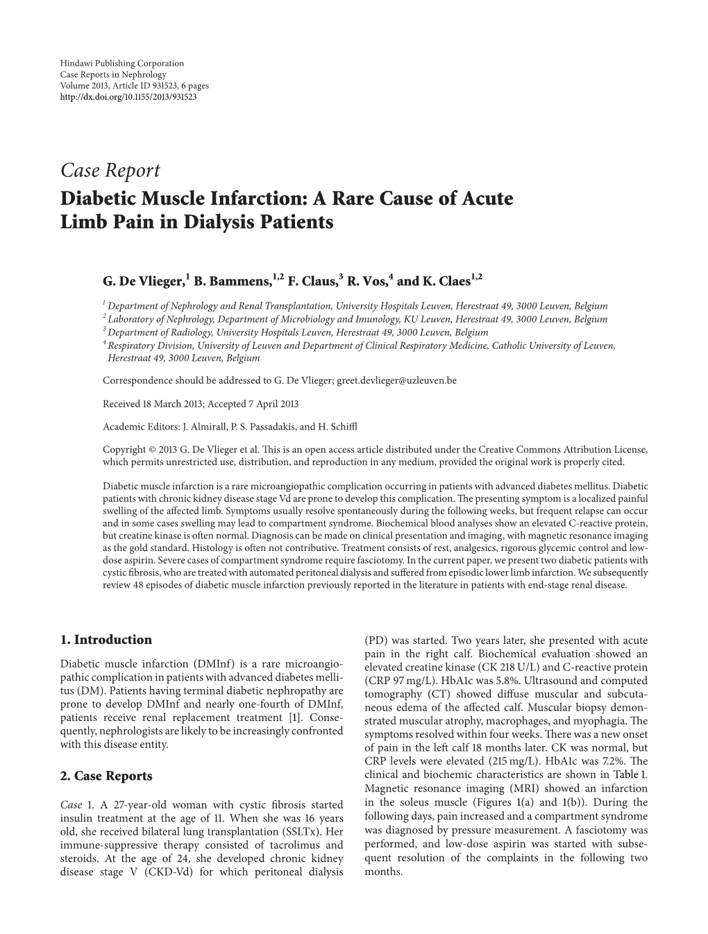 Diabetic Muscle Infarction: a Rare Cause of Acute Limb Pain in Dialysis Patients