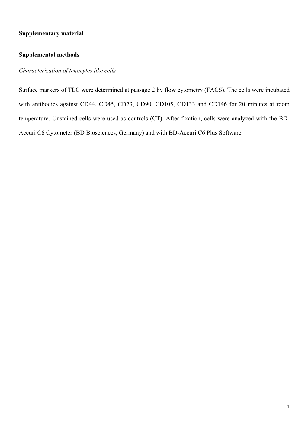 Supplementary Material Supplemental Methods Characterization Of