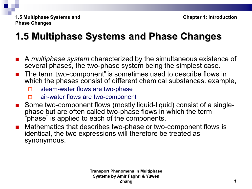 Classification of Multiphase Systems