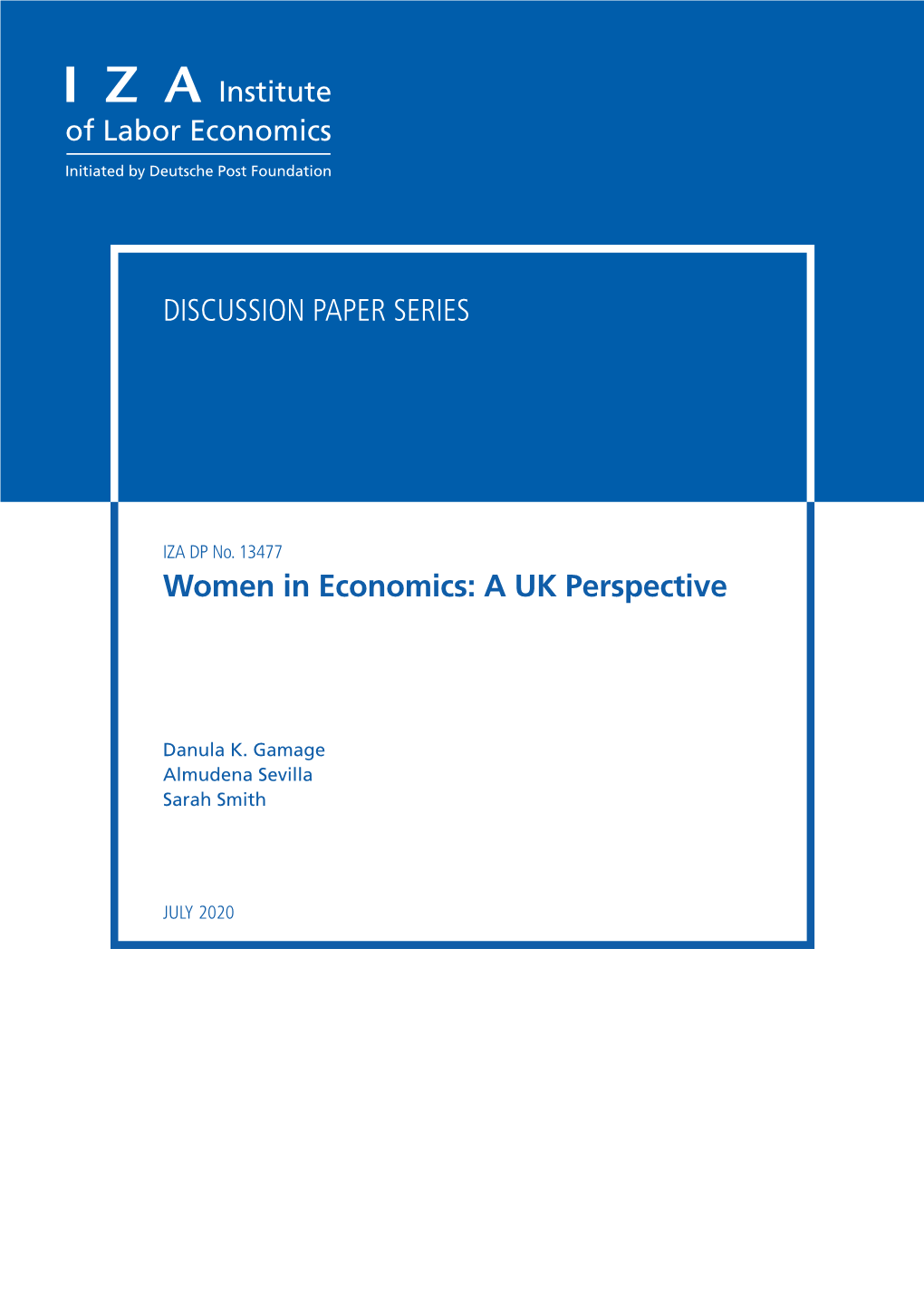 Women in Economics: a UK Perspective