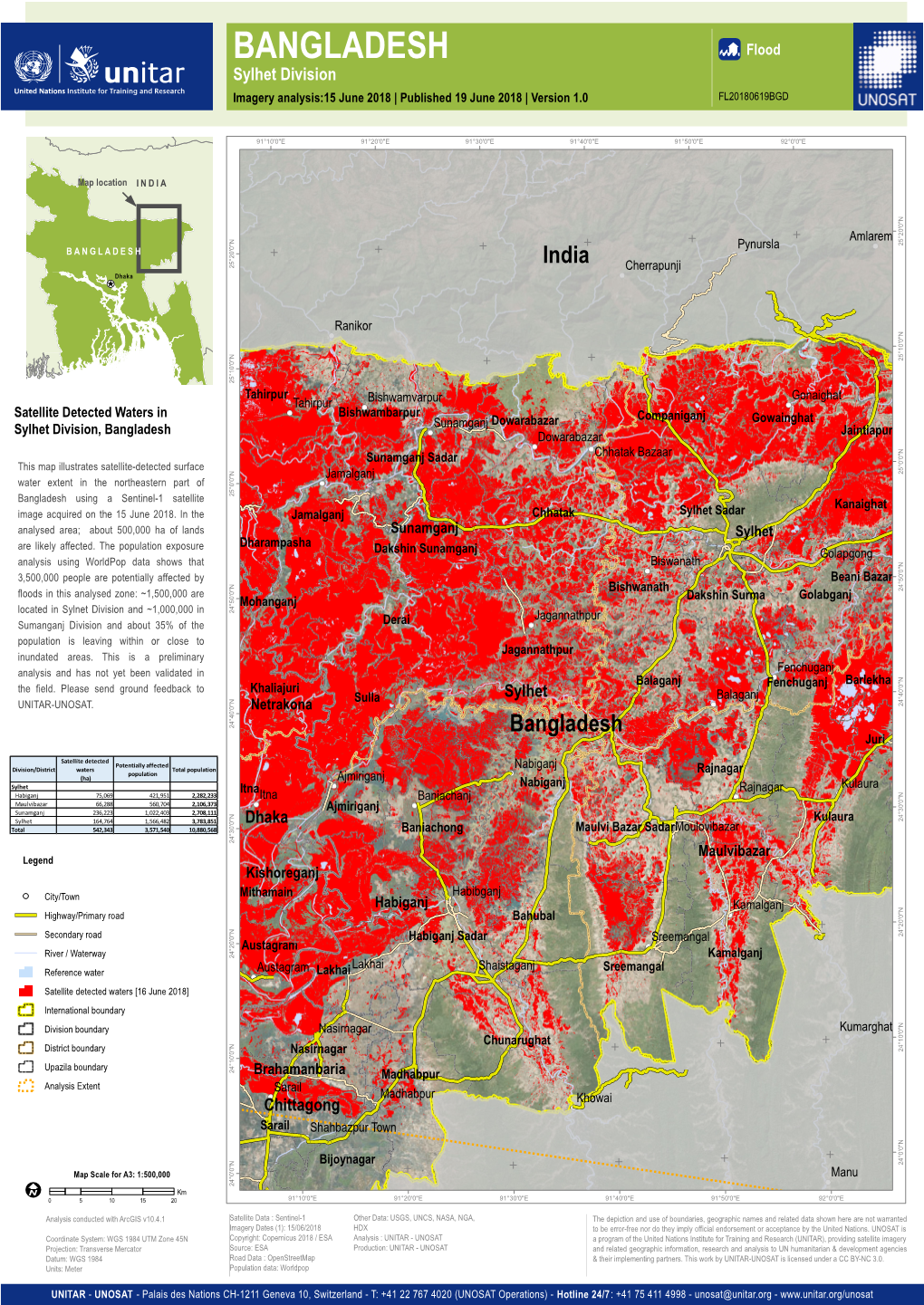 BANGLADESH AÆ Flood Sylhet Division Imagery Analysis:15 June 2018 | Published 19 June 2018 | Version 1.0 FL20180619BGD