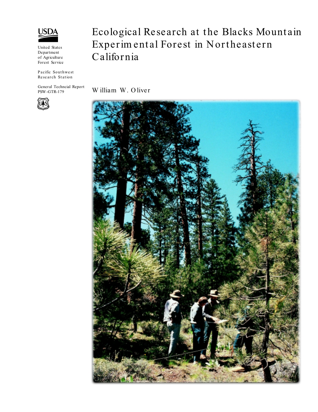 Ecological Research at the Blacks Mountain Experimental Forest in Northeastern California