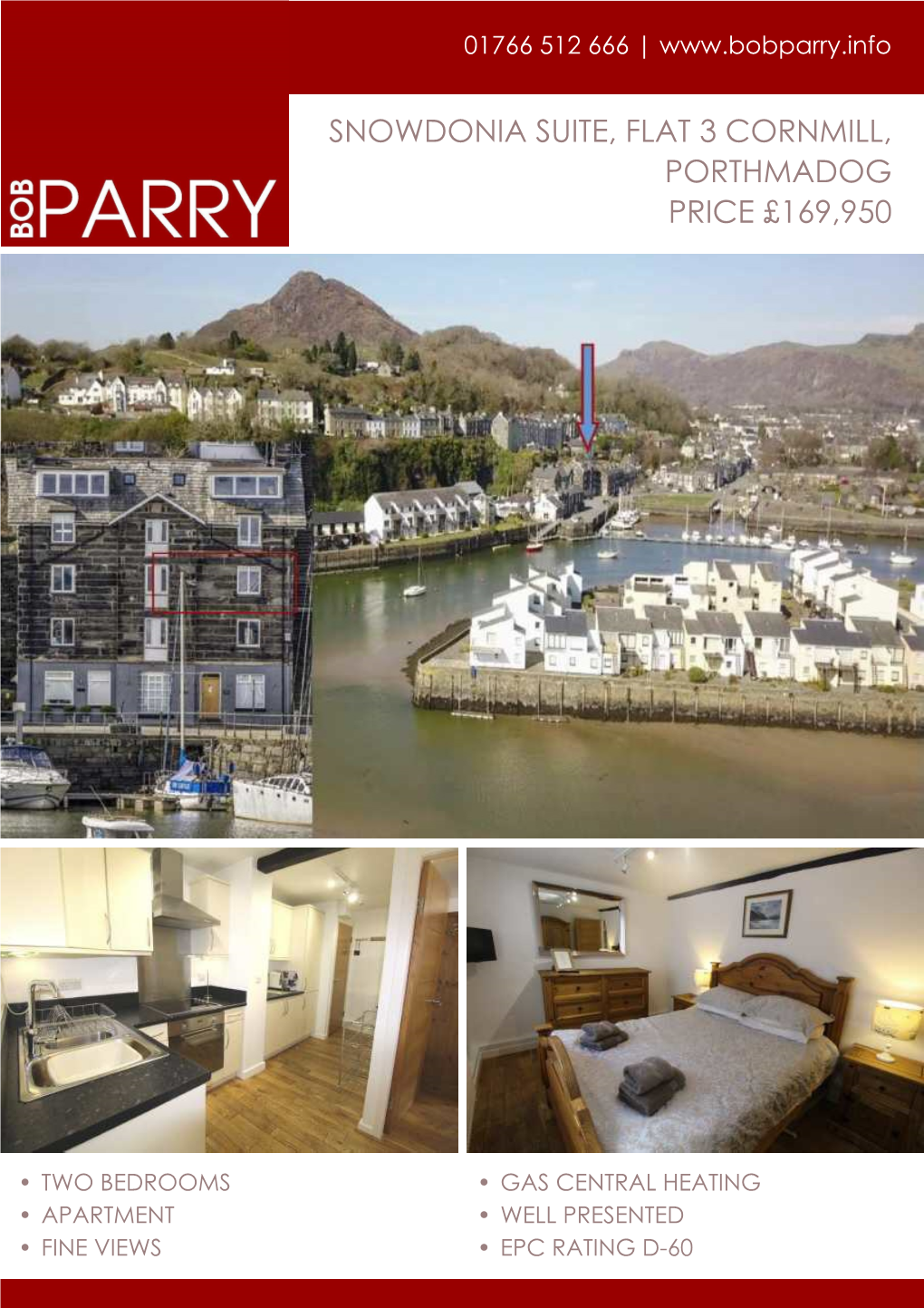 Snowdonia Suite, Flat 3 Cornmill, Porthmadog Price £169,950