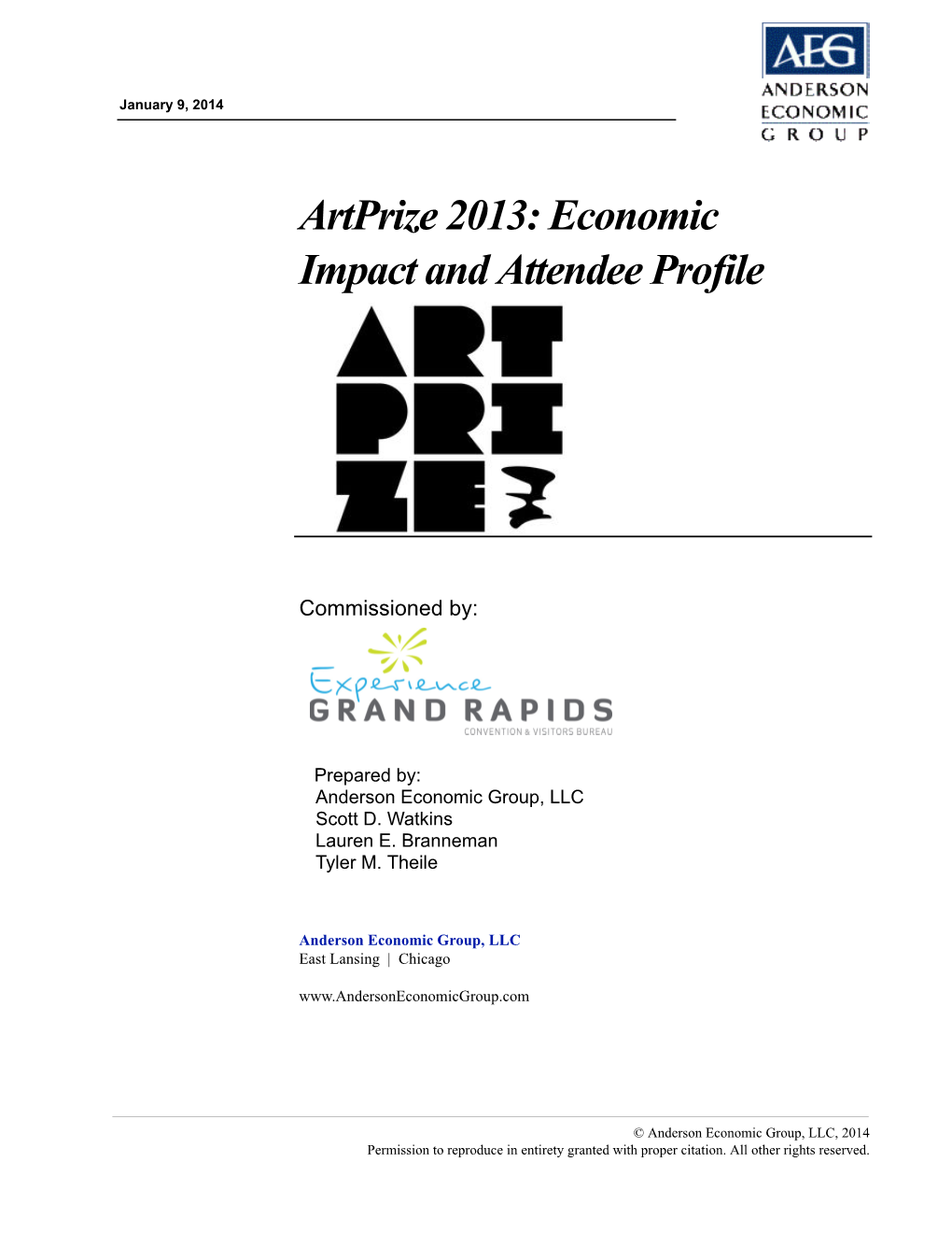 Artprize 2013" Economic Impact and Attendee Profile