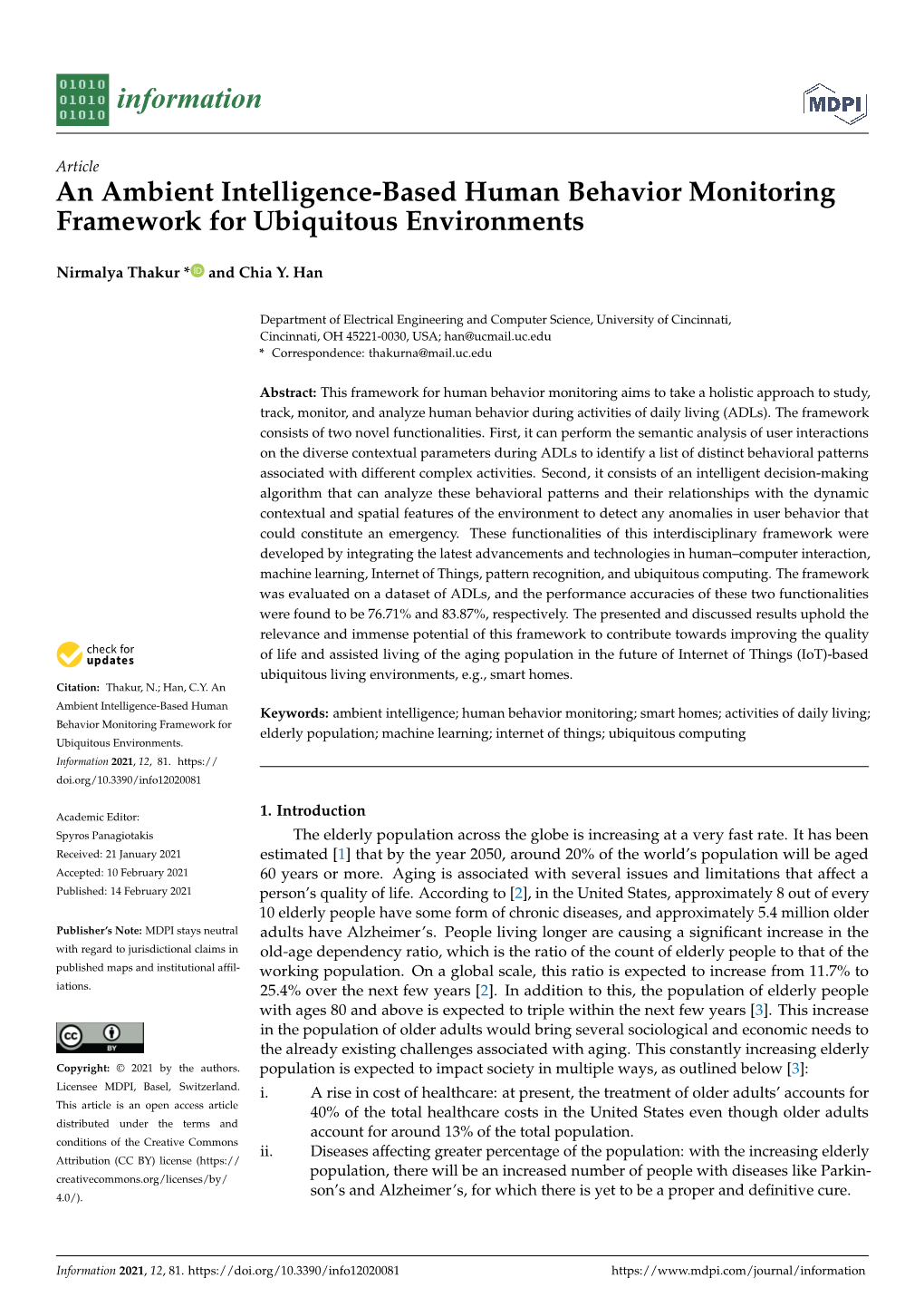 An Ambient Intelligence-Based Human Behavior Monitoring Framework for Ubiquitous Environments