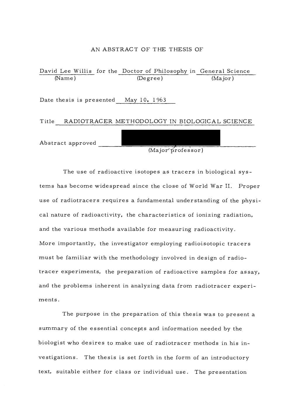 Radiotracer Methodology in Biological Science