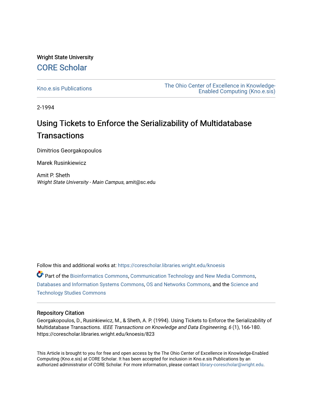 Using Tickets to Enforce the Serializability of Multidatabase Transactions