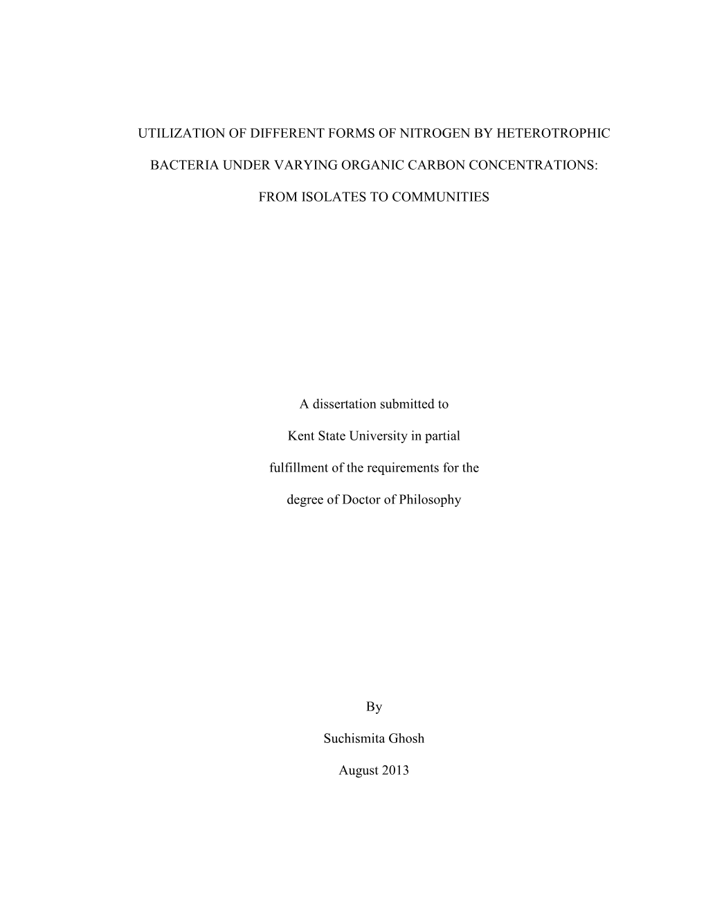 Utilization of Different Forms of Nitrogen by Heterotrophic