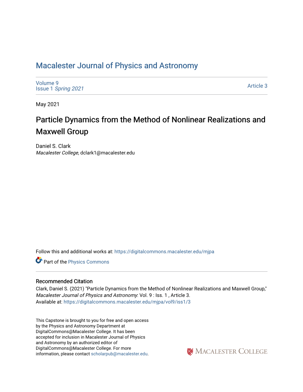 Particle Dynamics from the Method of Nonlinear Realizations and Maxwell Group