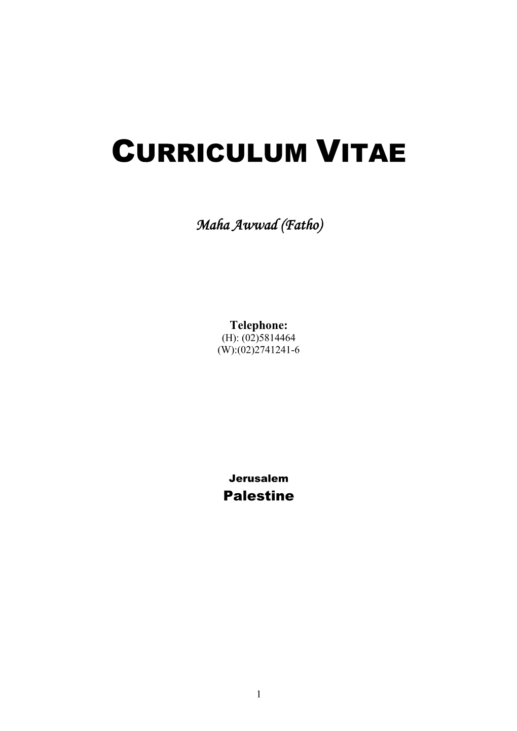 Curriculum Vitae