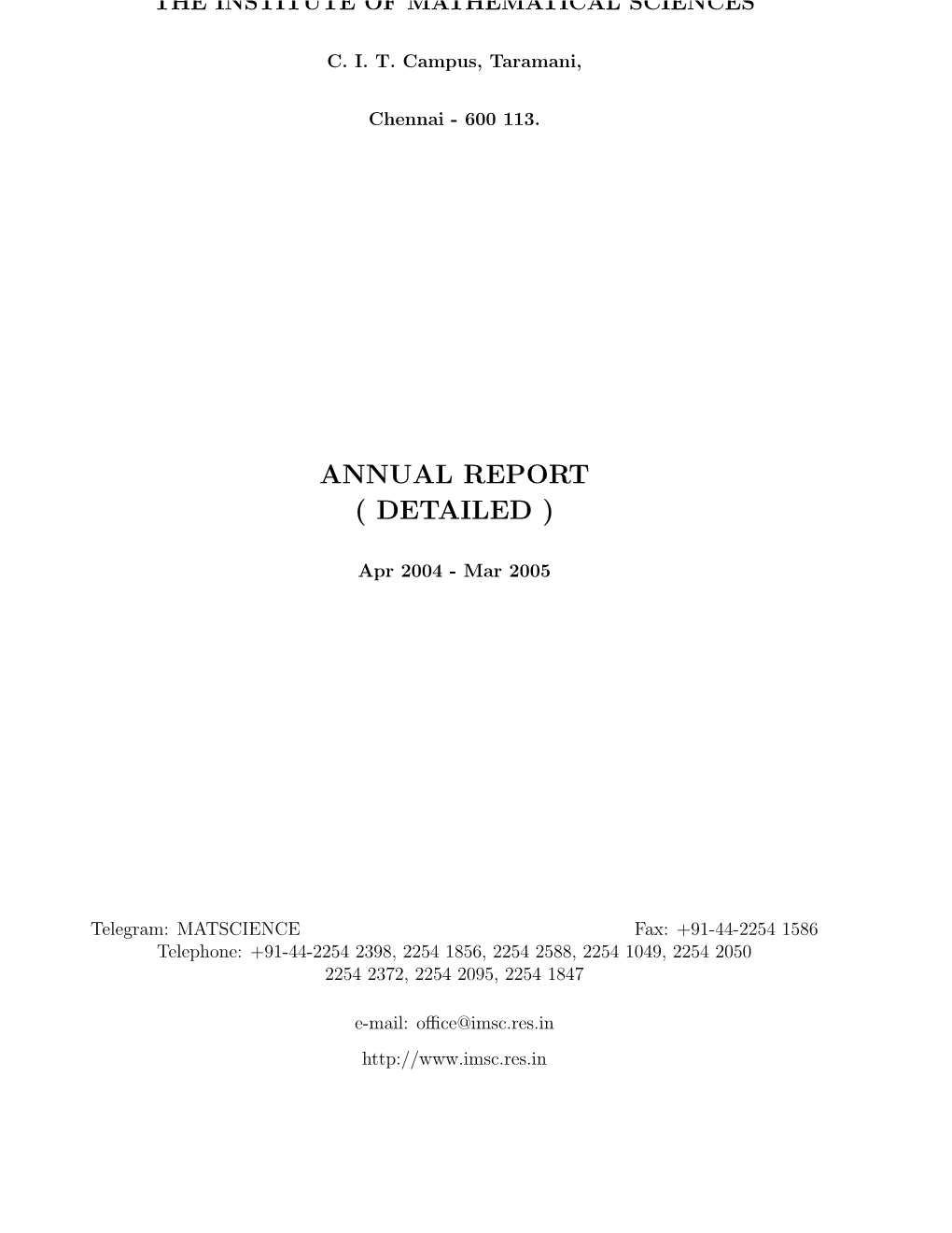 Annual Report ( Detailed )