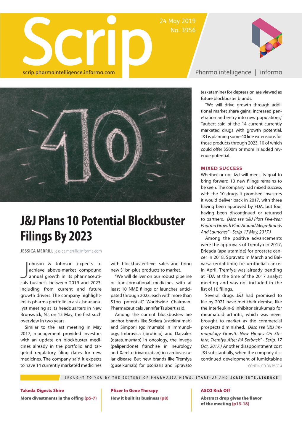 J&J Plans 10 Potential Blockbuster Filings by 2023