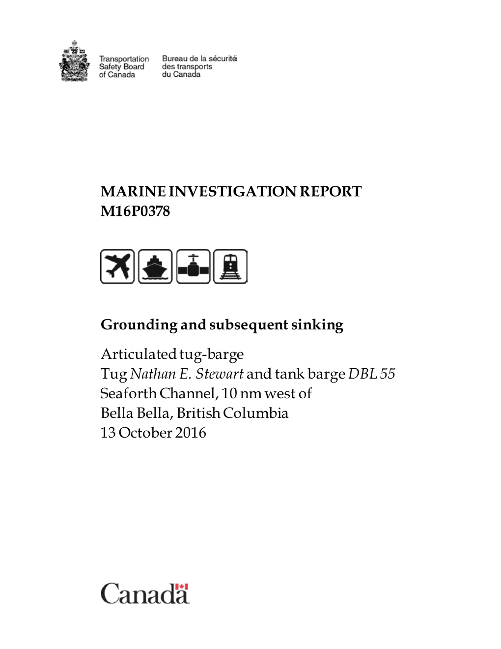 Marine Investigation Report M16p0378