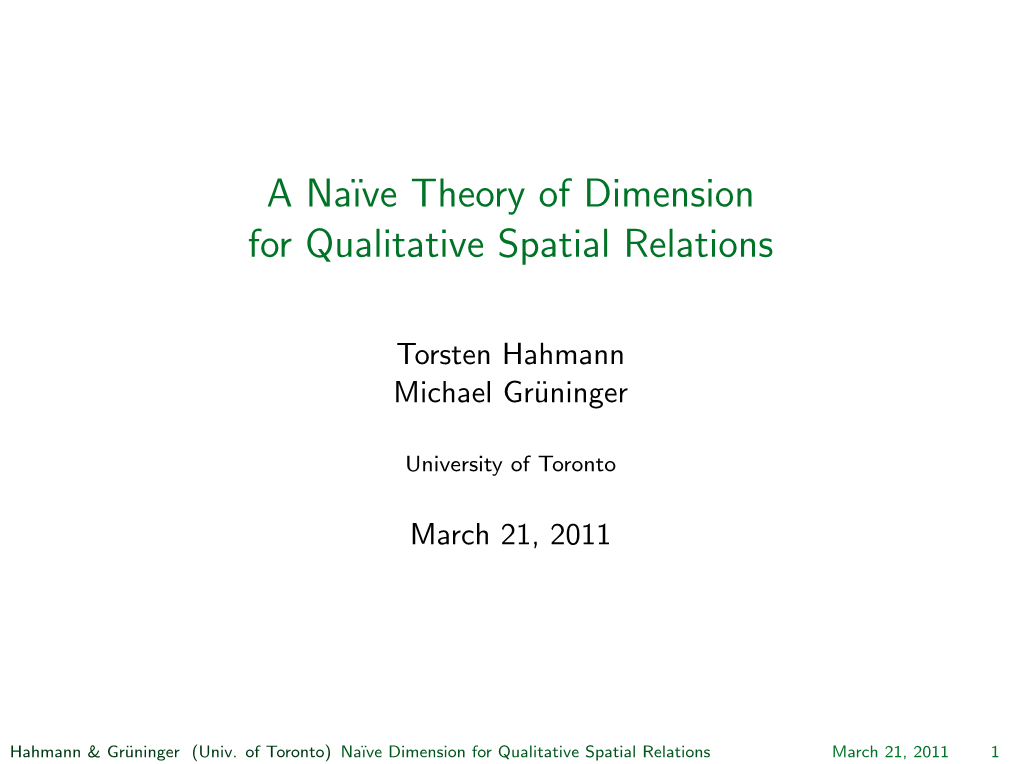 A Naïve Theory of Dimension for Qualitative Spatial Relations