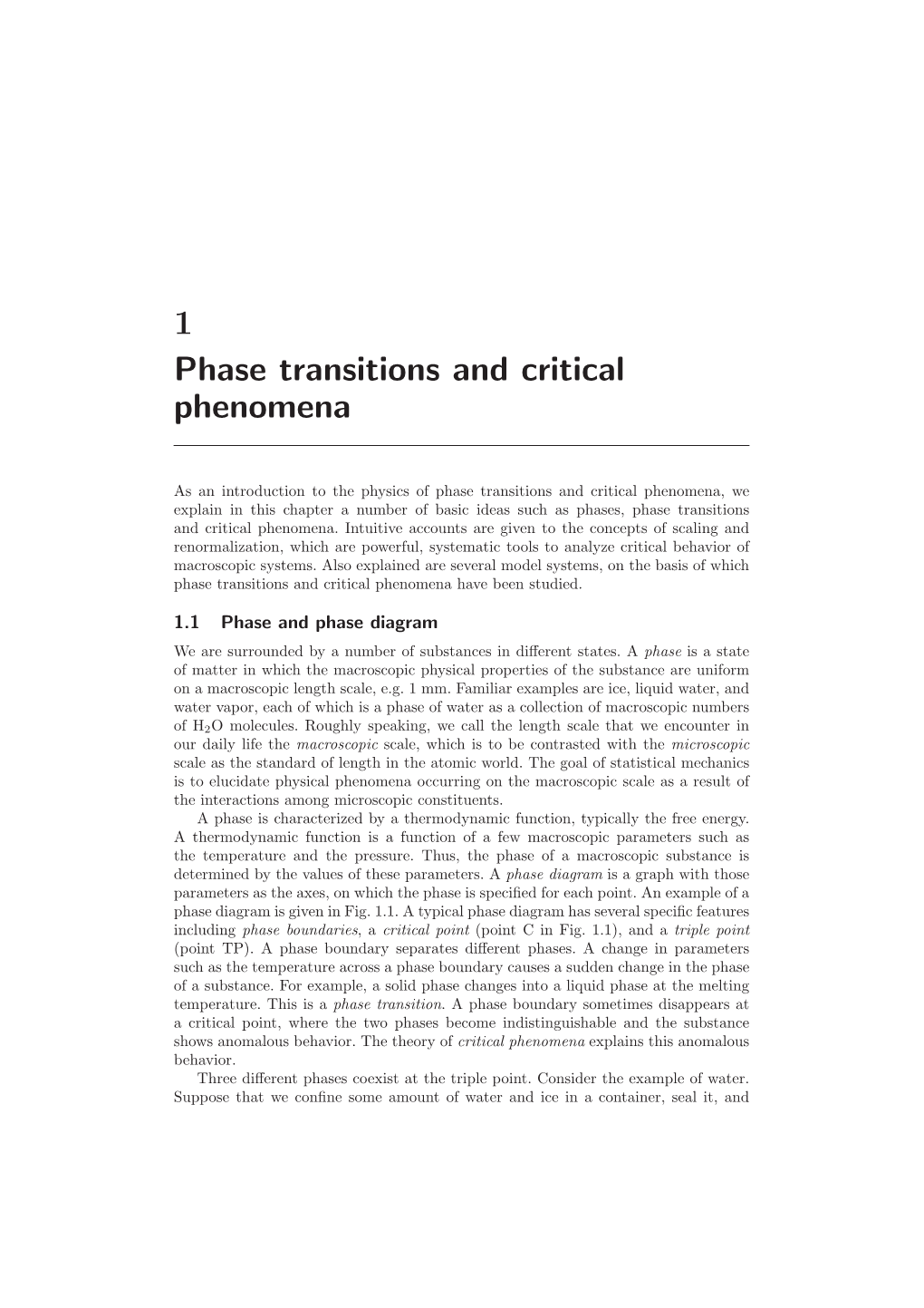 1 Phase Transitions and Critical Phenomena