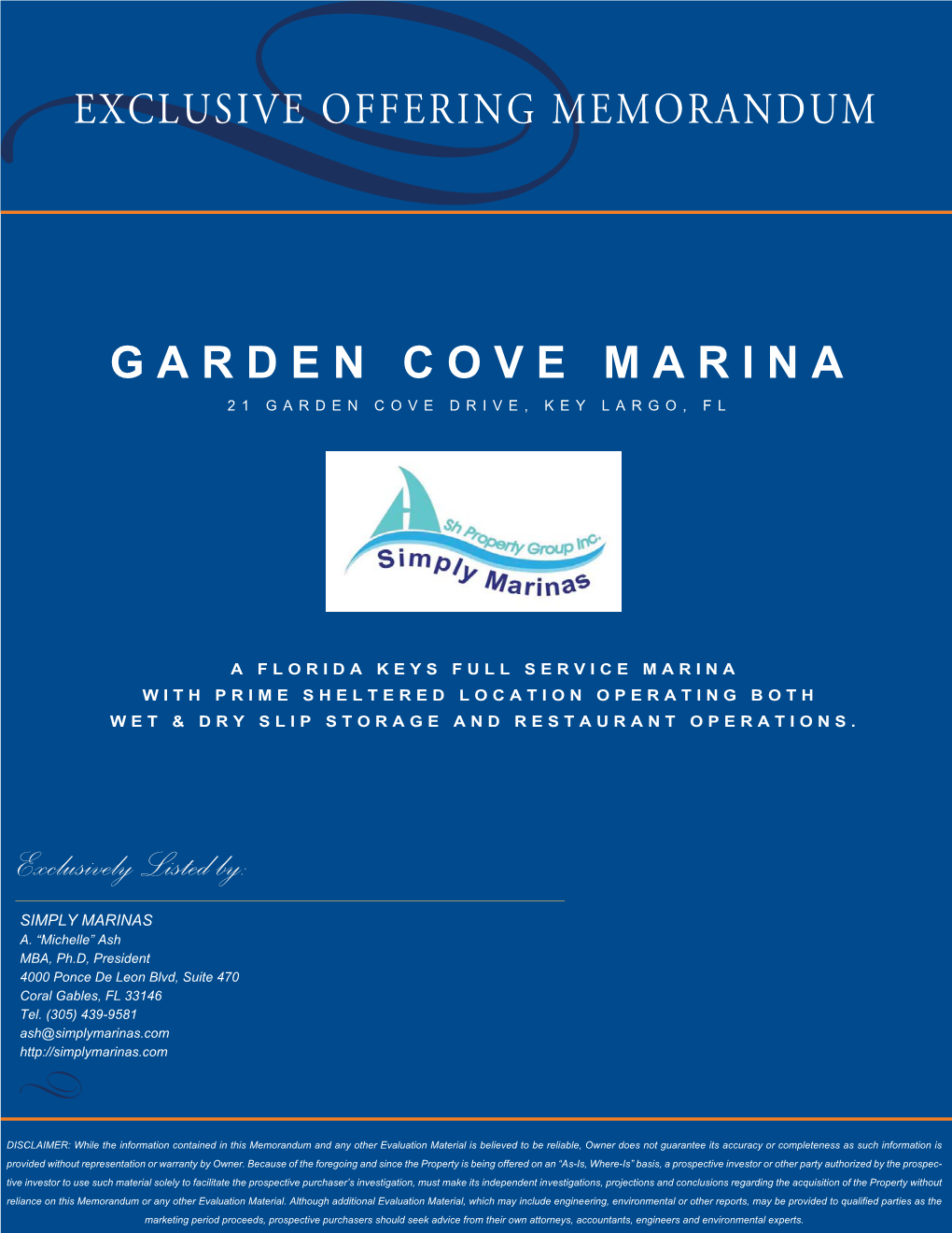 Garden Cove Marina 21 Garden Cove Drive, Key Largo, Fl