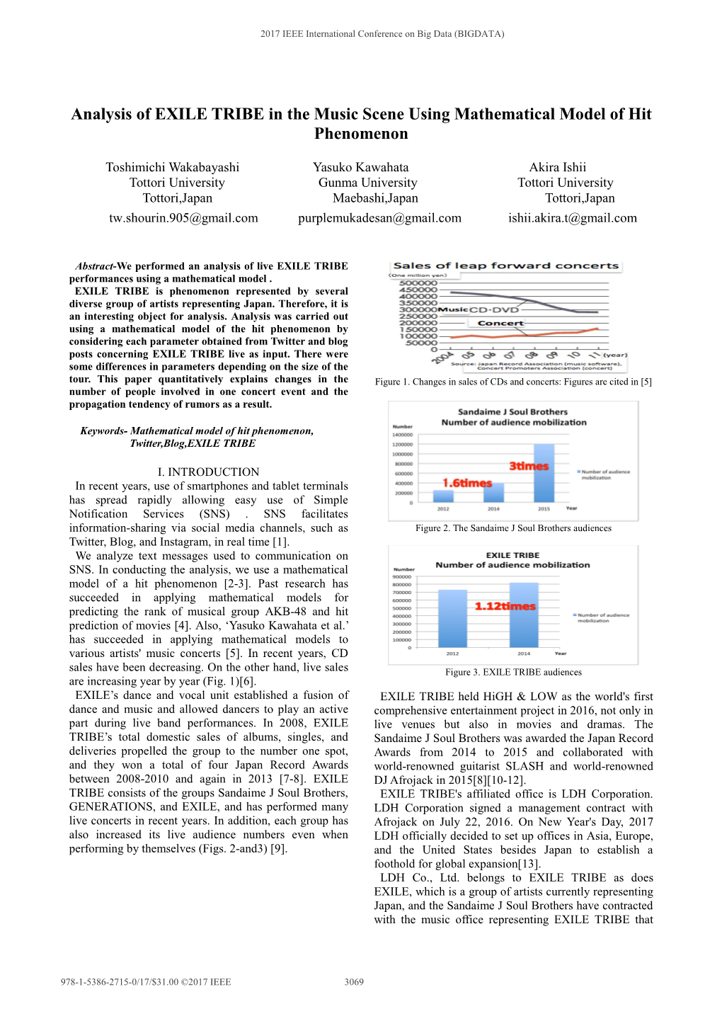 Analysis of EXILE TRIBE in the Music Scene Using Mathematical Model of Hit Phenomenon