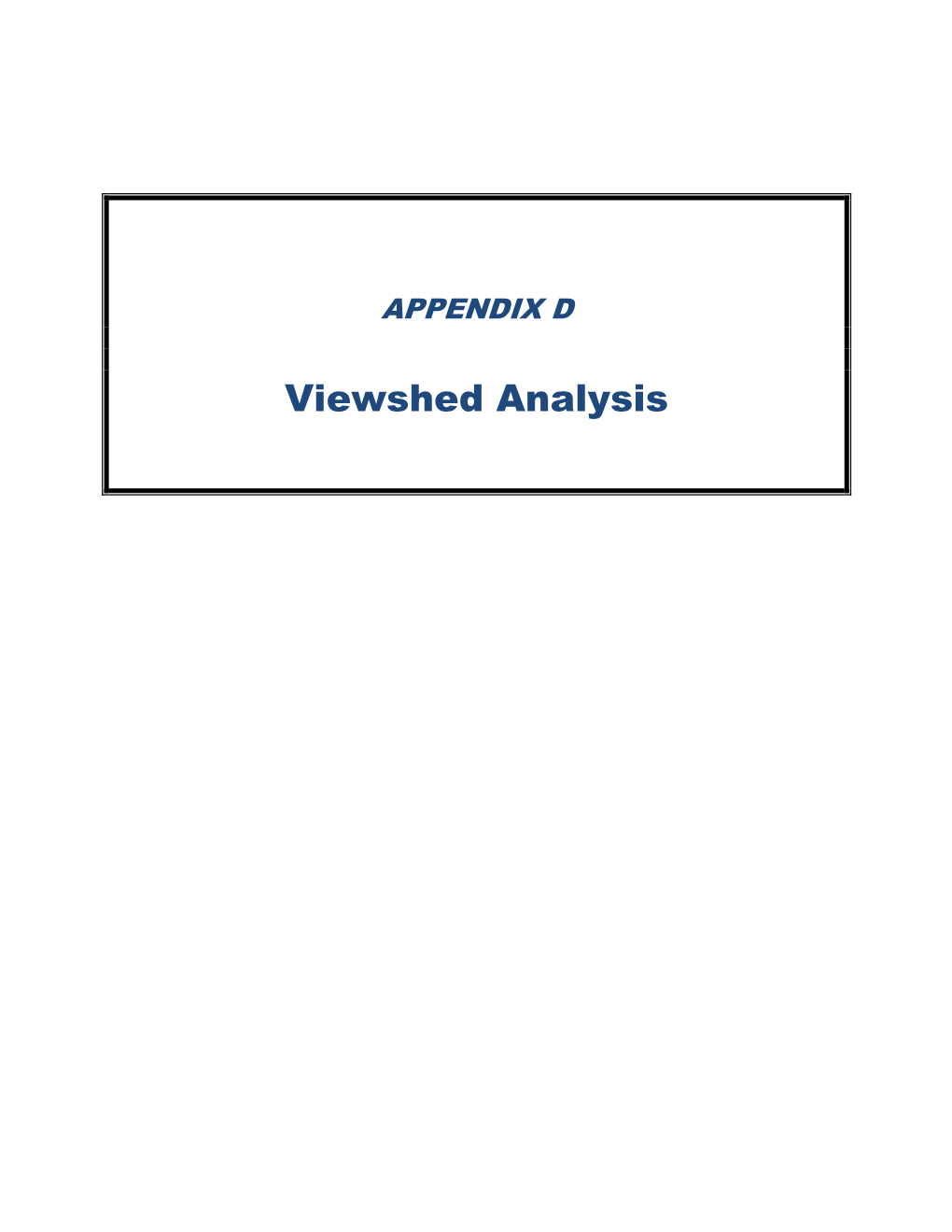 Viewshed Analysis