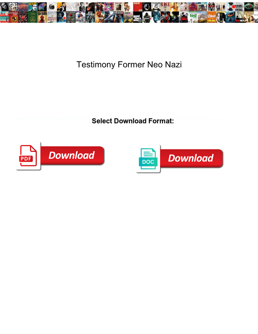 Testimony Former Neo Nazi