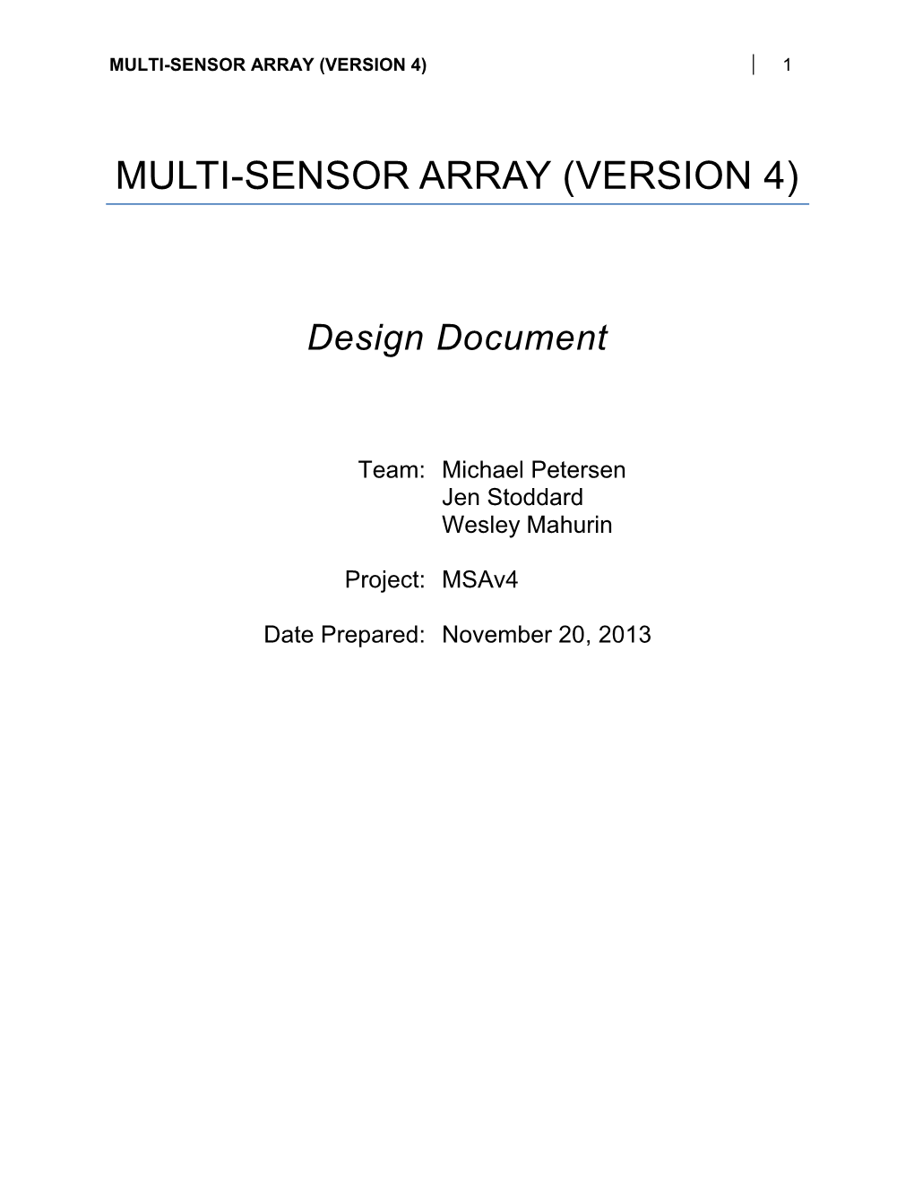 Multi-Sensor Array (Version 4) 1
