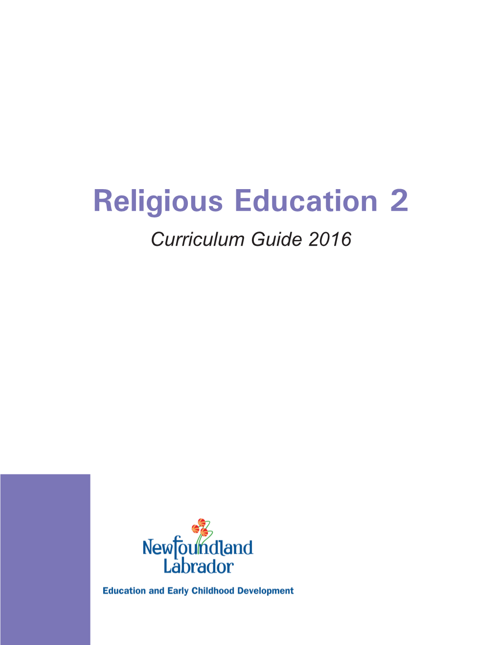 Religious Education 2 Curriculum Guide 2016