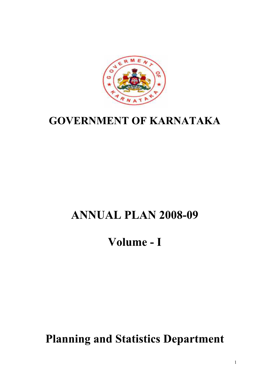 ANNUAL PLAN 2008-09 Volume