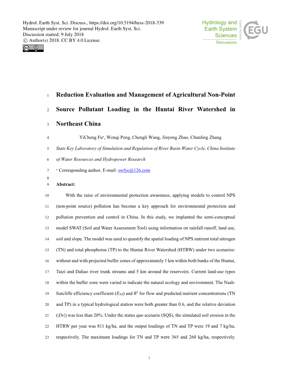 Reduction Evaluation and Management of Agricultural Non-Point