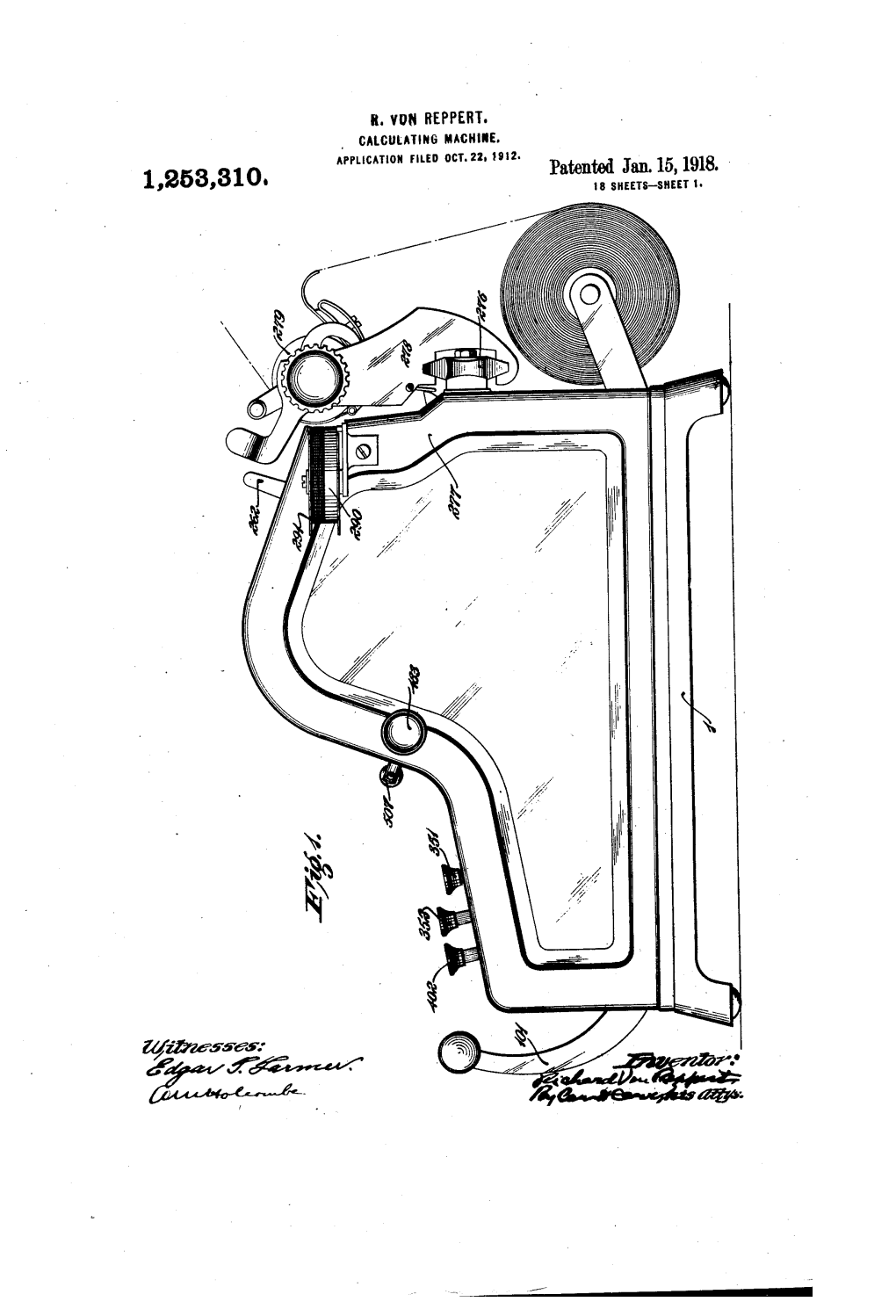 Calculating MACHINE. APPLICATION FILED OCT