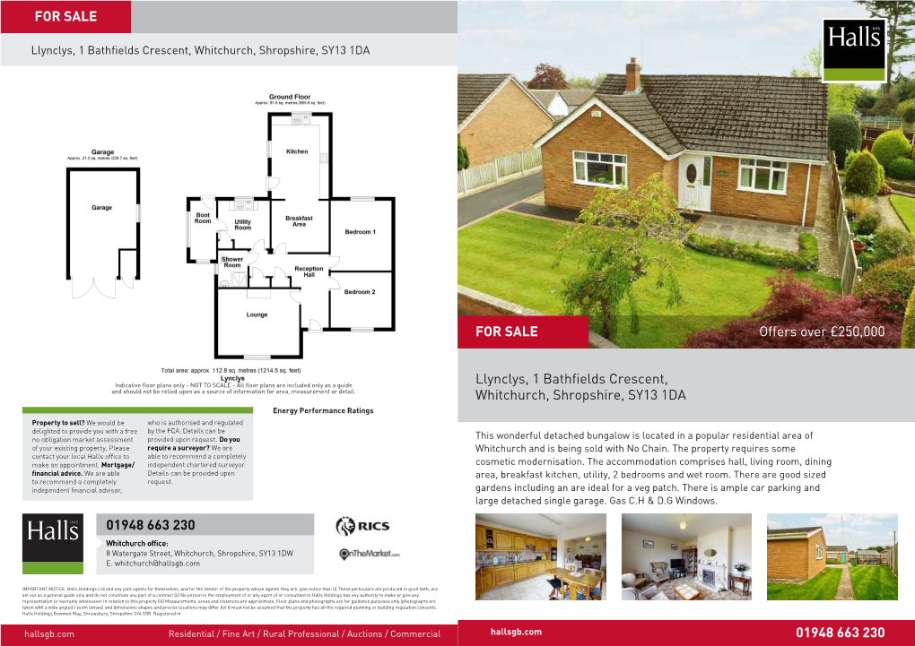 Offers Over £250,000 Llynclys, 1 Bathfields Crescent, Whitchurch