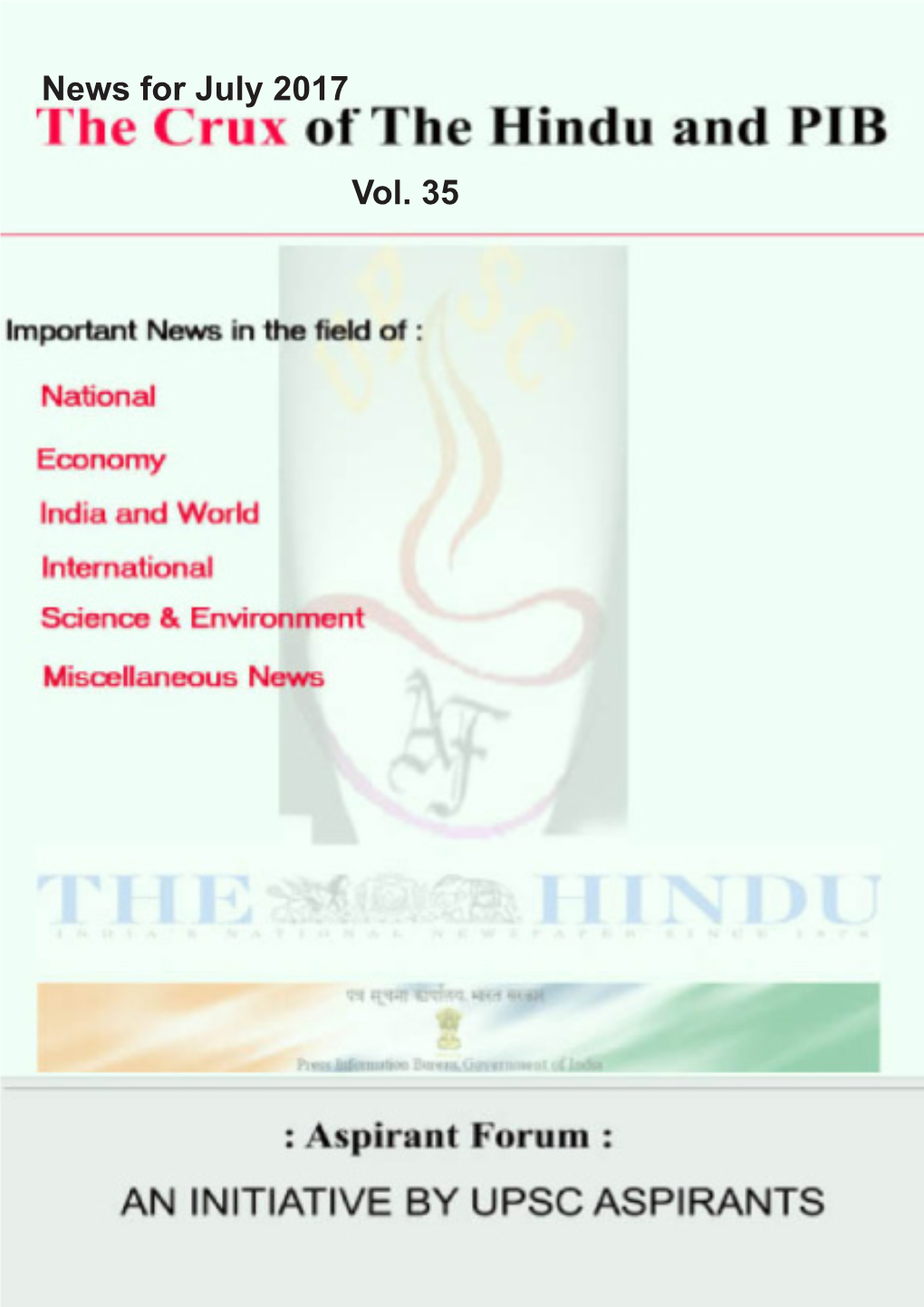Aspirantforum.Com Hindu and PIB Crux Vol